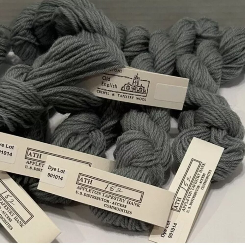 Lot Of 5 Appleton Crewel & Tapestry Wool Yarn Color 152 Hank Skein Blue Gray